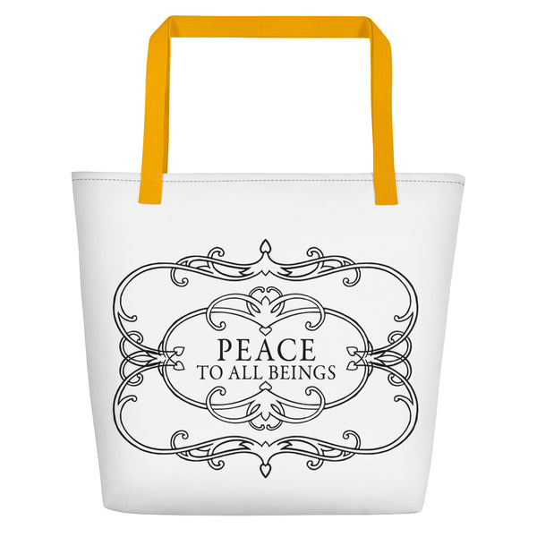 Peace to all Beings Beach Bag