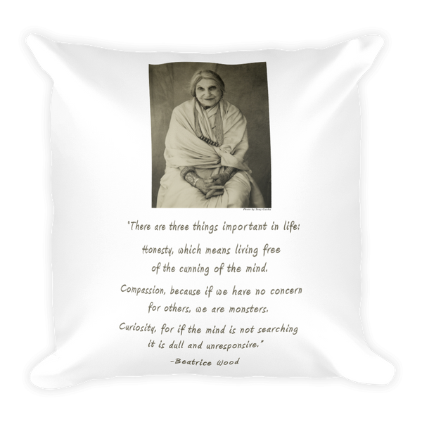 Beatrice Wood with Quote Square Pillow