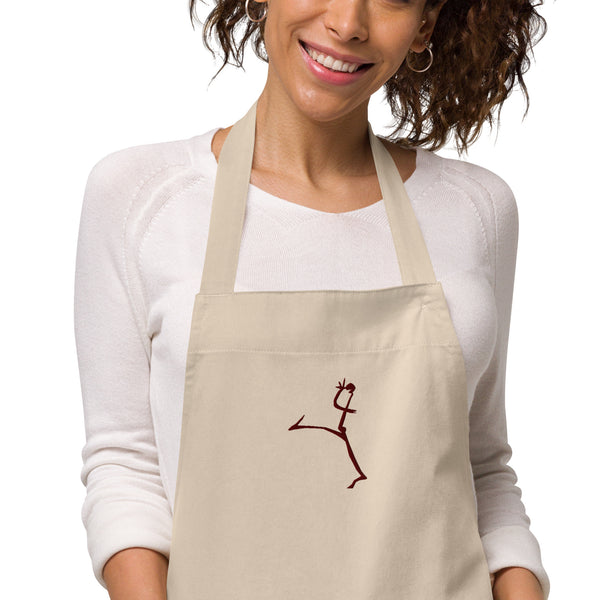 Organic Cotton Apron with Beatrice Wood's Embroidered "Blindman" Design