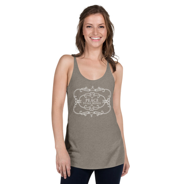 "Peace To All Beings" Women's Racerback Tank